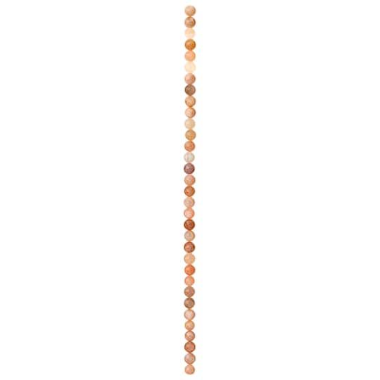 12 Pack: Light Pink & Orange Sunstone Round Beads, 6mm by Bead Landing™